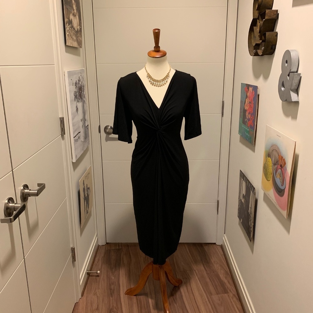 Torrid Black Knotted Studio Knit Midi Dress NWT